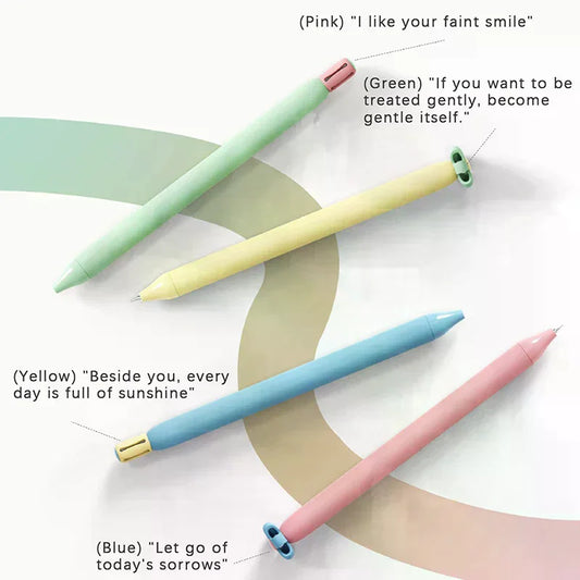 Flower Push-Button Ballpoint Pens 0.5mm Black Ink – 1 or 4 Pack Novelty Ballpoint Pen Oasis Select