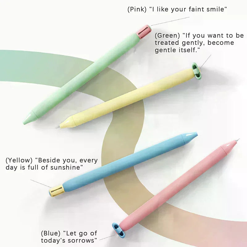 Flower Push-Button Pens 0.5mm Black Ink – 1 or 4 Pack Gift
