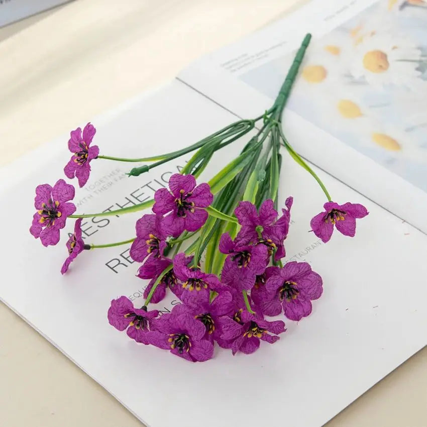 Artificial Violet Silk Flowers Bouquet – Wedding & Home Decor