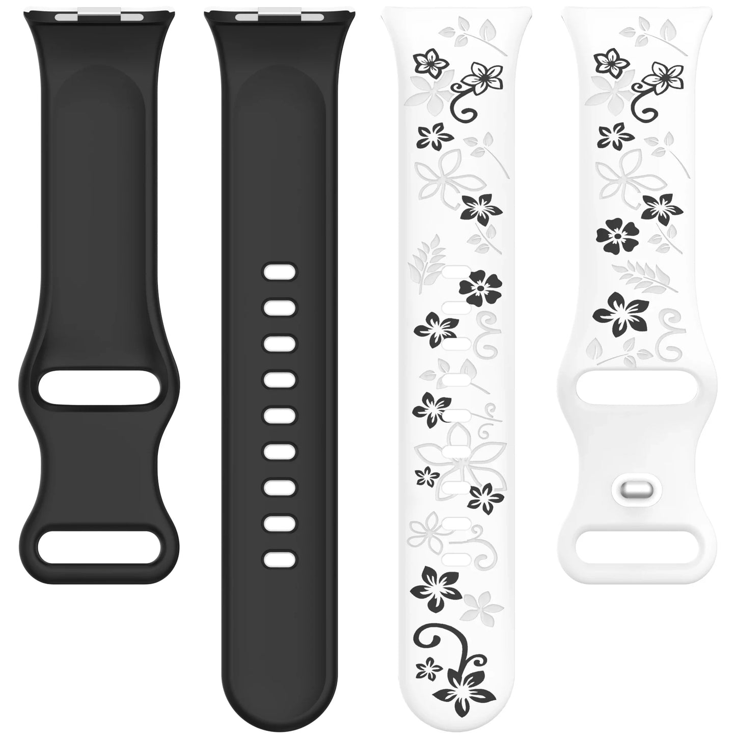 Two-Tone Floral Silicone Strap for Redmi Watch & Mi Band 8/9 Pro