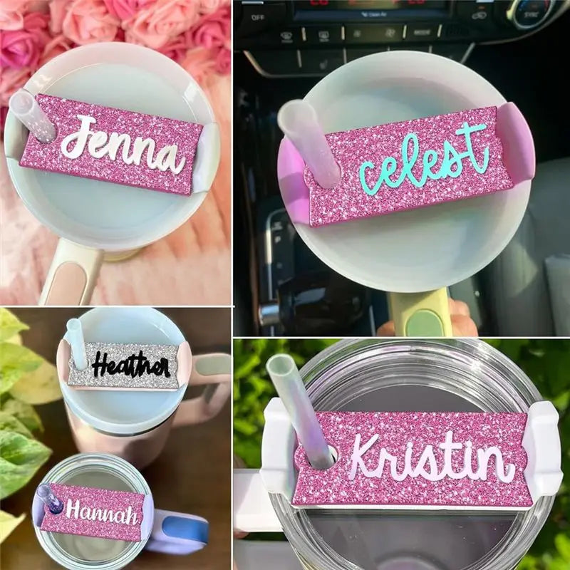 A36T-40PCS Blank Unfinished Glitter Acrylic Nameplate DIY Cup Business Card Decoration Accessories 40OZ Peaceful Pleasures Health and Wellness