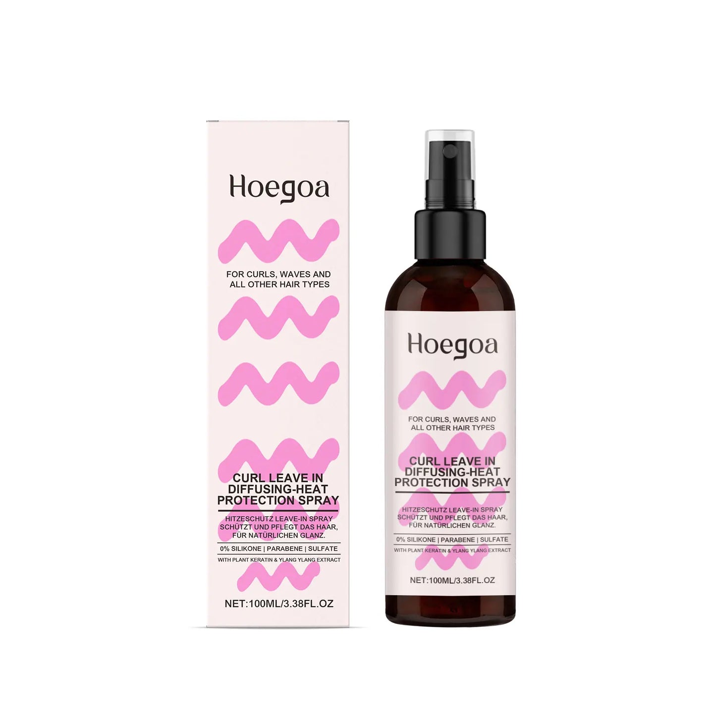 HOEGOA Anti-Frizz Curl Setting Spray – Volume & Shine 100ml