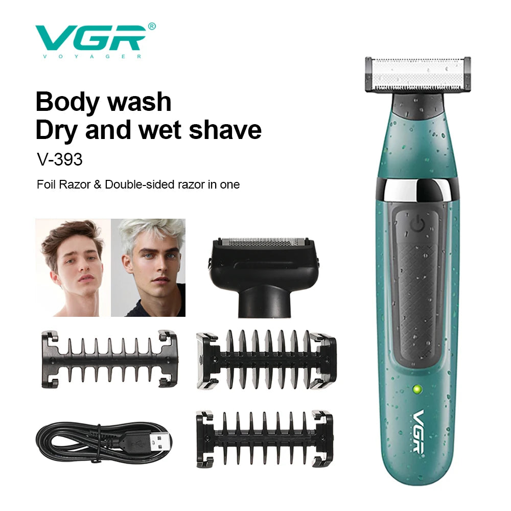 VGR Electric Shaver Hair Trimmer Professional 2 in 1 Shaver Razor Waterproof Beard Trimmer Household Hair Shaving for Men V-393 Peaceful Pleasures Health and Wellness