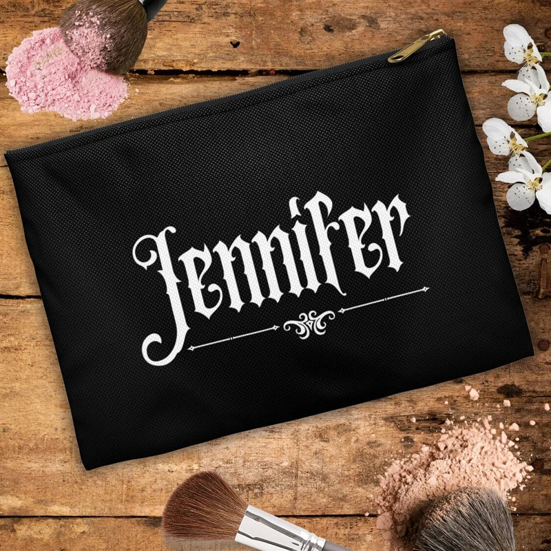 Personalized Gothic Halloween Makeup Bag | Bridesmaid Gift Personalized Makeup Bag Peaceful Pleasures Health and Wellness