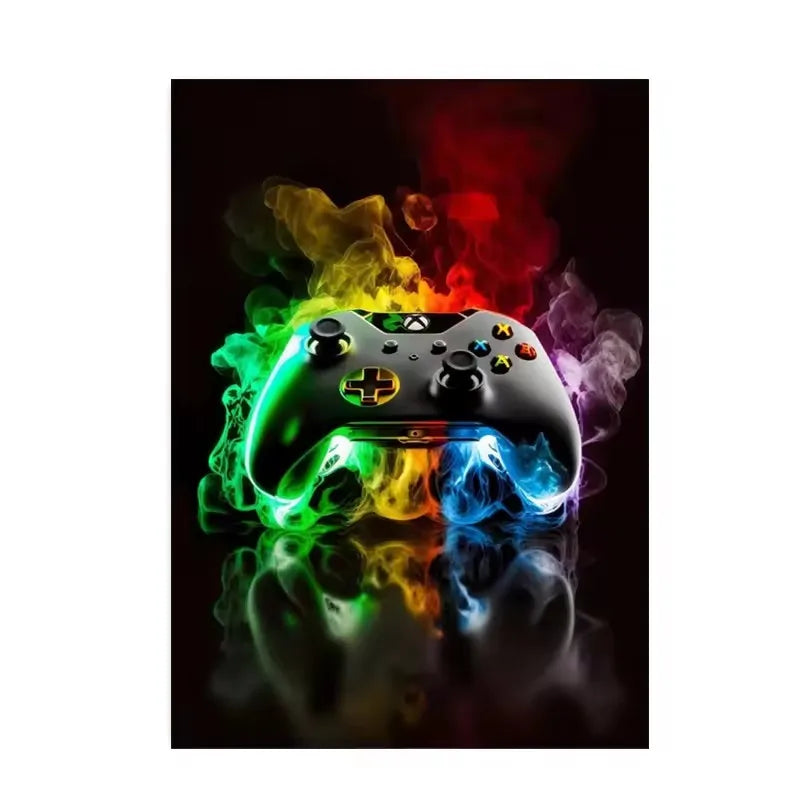 3pcs Game Controller Cool Game Wall Posters, Home Decor, Canvas Painting, Used for Living Room Porch Home Decoration No Frame Peaceful Pleasures Health and Wellness ZLH3824 40x50cm No Frame