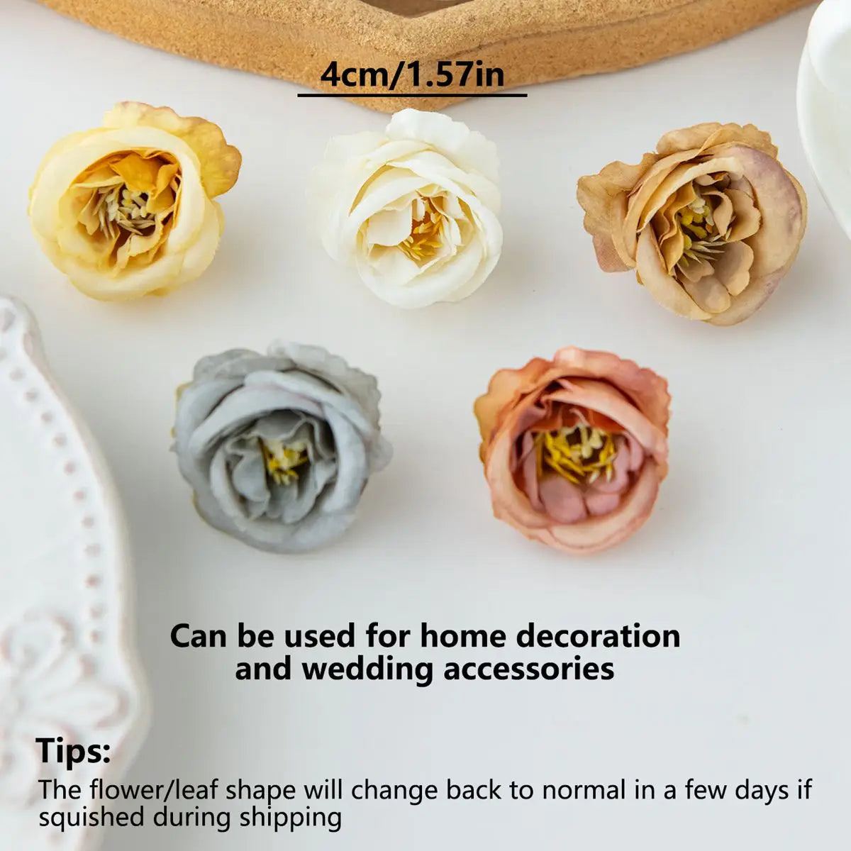 Artificial Silk Rose Flower Heads 20/40 Pcs – Wedding & DIY Decor