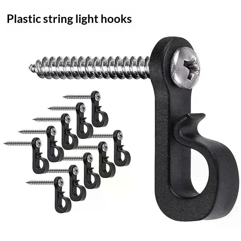 10-Pack Screw-In String Light Hooks | Indoor & Outdoor Use String Light Hooks Peaceful Pleasures Health and Wellness