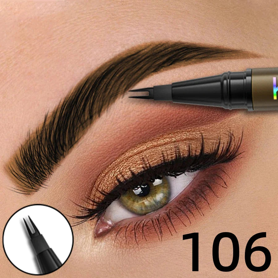 KAFURUX 8-Color Waterproof Microblading Eyebrow Pen – 2-Fork Tip