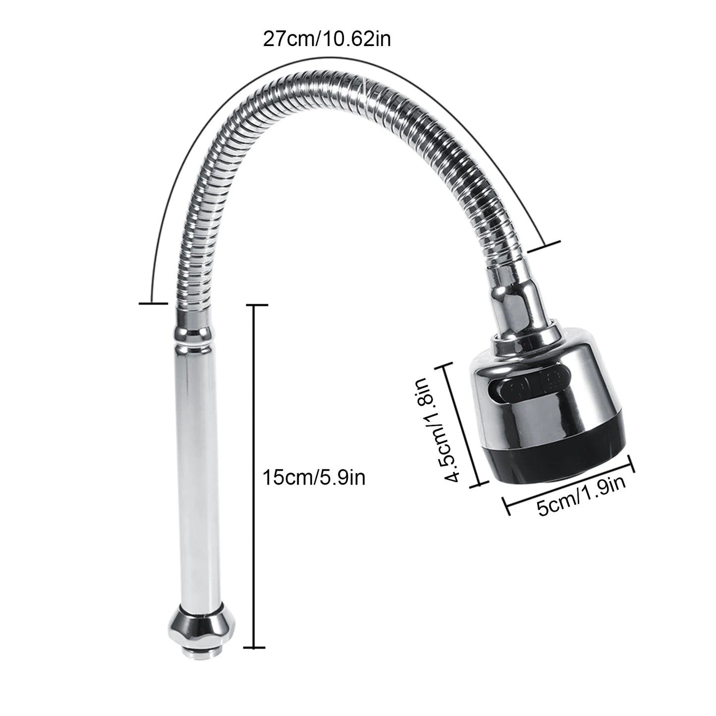 304 Stainless Steel Swivel Spout Kitchen Sink Faucet Pipe Fittings