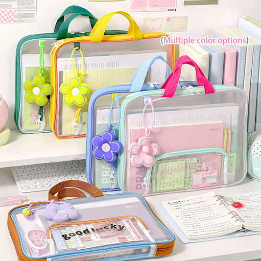 Horizontal Subject Classification Bag Student Hand-held Multi-layer Peaceful Pleasures Health and Wellness