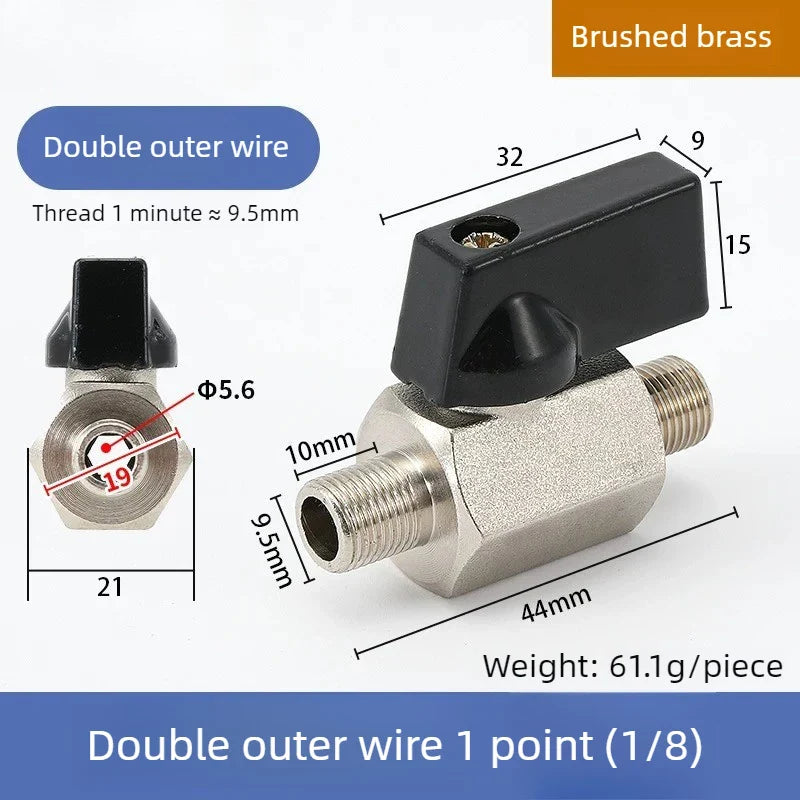 Copper Mini Ball Valve PT 1/8 1/4 3/8 1/2 Threaded Water Gas