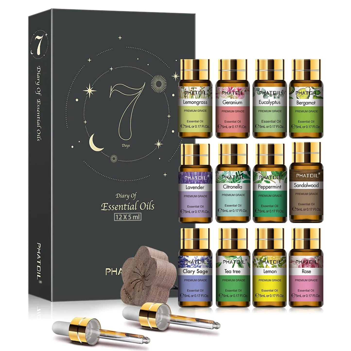 PHATOIL 15-Piece Pure Essential Oils Set – Aromatherapy Gift