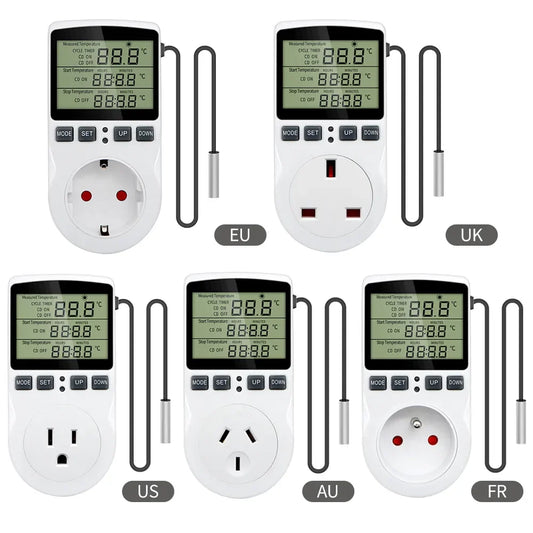Timer Socket Digital Thermostat 220v Temperature Controller Socket Outlet With Timer Switch Cooling Heating Temperature Sensor Peaceful Pleasures Health and Wellness