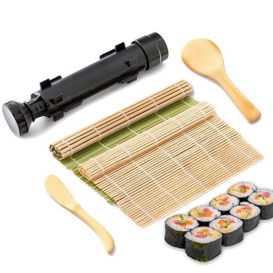 Sushi Maker Set, Sushi Bazooka Kit Machine Rice Mold with Bamboo Sushi Rolling Mat, Rice Paddle, DIY Kitchen Tools Accessories Peaceful Pleasures Health and Wellness