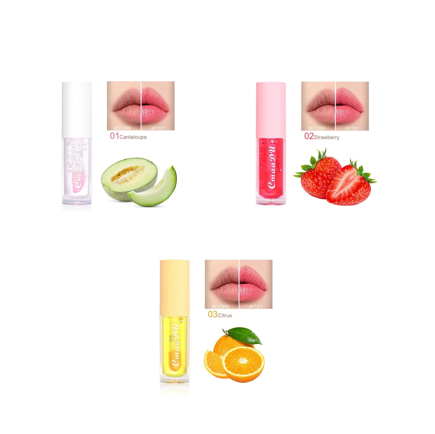 6-Color Fruit Flavor Color-Changing Lip Oil & Balm