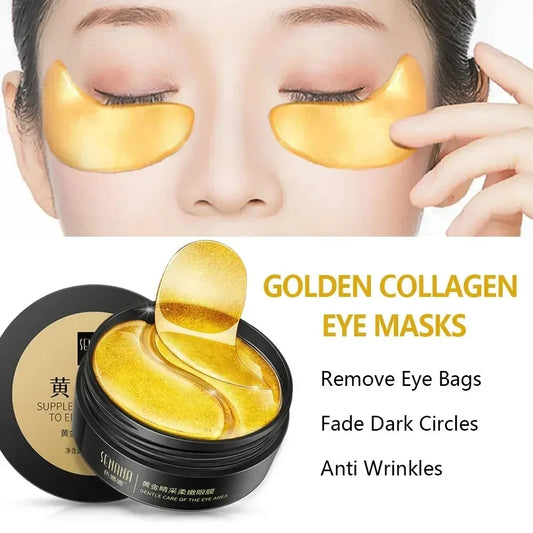 60pcs Hyaluronic Acid Repair Eye Mask Relieve Eye Fatigue Remove Dark Circles Moisturizing Korean Skin Care Crystal Eye Masks Peaceful Pleasures Health and Wellness