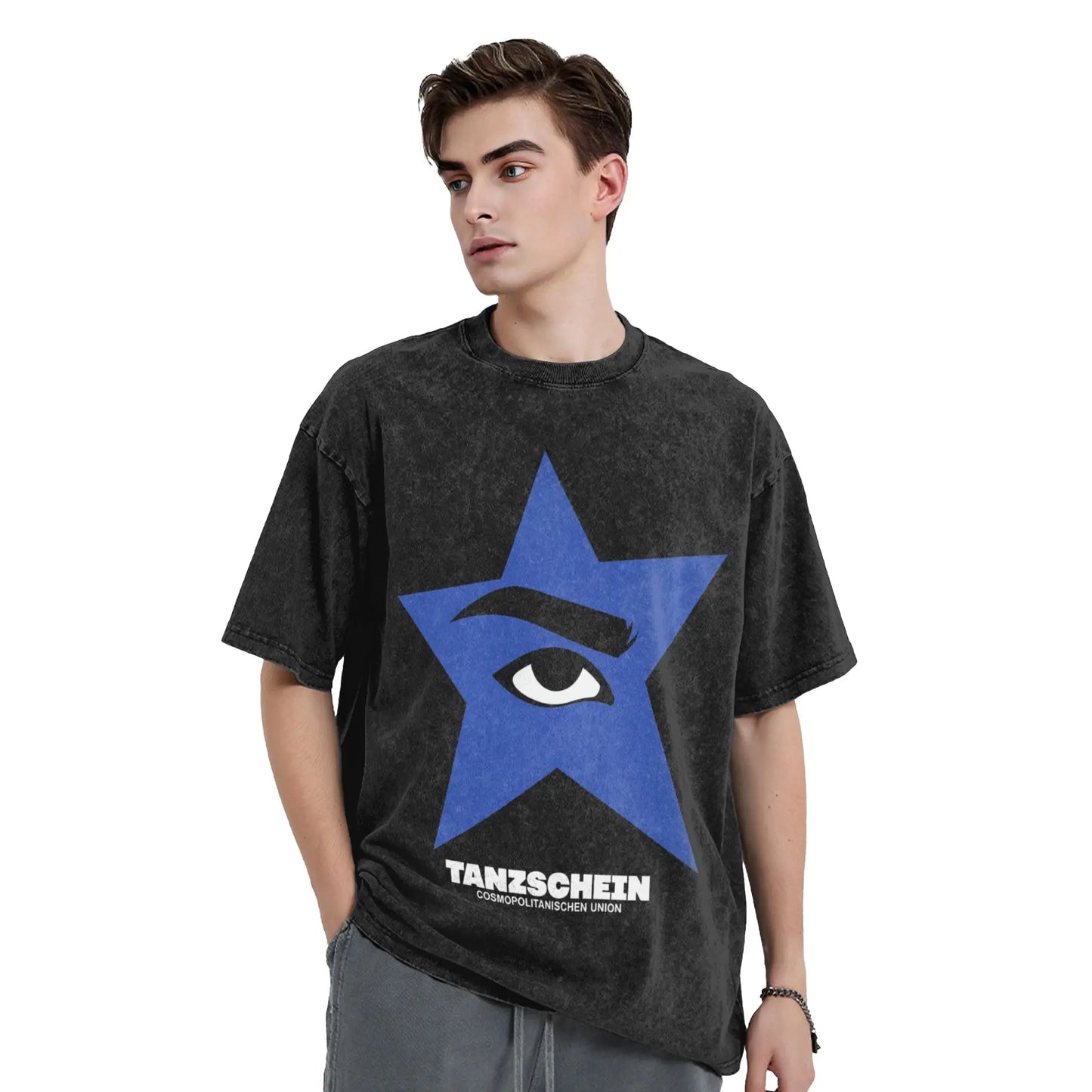 Men's TANZSCHEIN Cosmó T-Shirts Eurovisions 2026 Clothes Summer Y2K Casual Short Sleeves O Neck Hippie Loose Tee Shirt Hot Peaceful Pleasures Health and Wellness