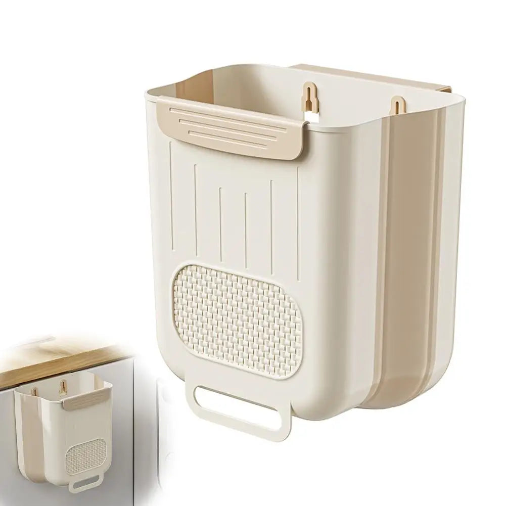 Foldable Hanging Kitchen Trash Can – Cabinet Door Waste Bin 6L Cabinet Door Trash Bin Peaceful Pleasures Health and Wellness B