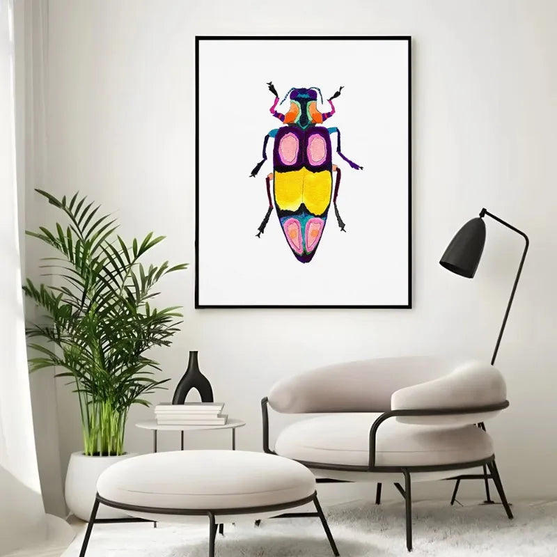 Watercolor Insect Canvas Print | Nursery & Kids Room Wall Art