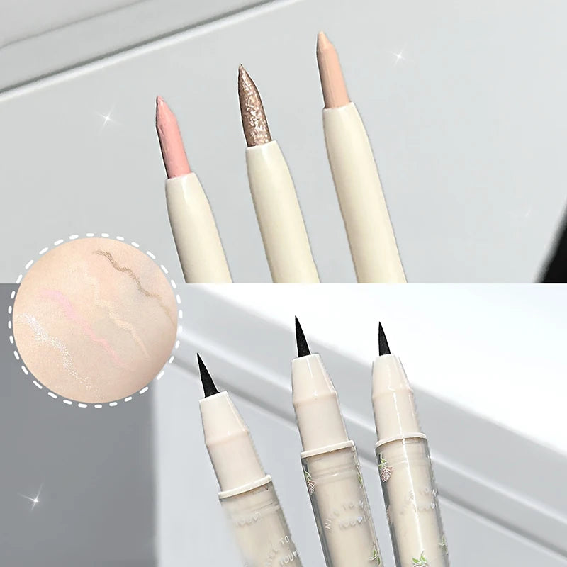 Double-Ended Silkworm Highlighter & Eyeliner Pen | Pearlescent Matte