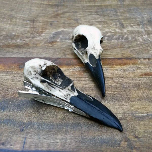 Goth Fashion Simulation Skeleton Crow Head Hairpin for Women Dark Creative Horror Fun Hair Clip Halloween Party Hair Accessories Peaceful Pleasures Health and Wellness 1pc