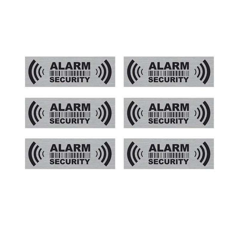 2.9"*1" 6PCs Security Alarm Warning Sign Stickers, Vinyl Decals Peaceful Pleasures Health and Wellness Default Title