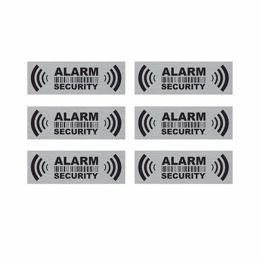 2.9"*1" 6PCs Security Alarm Warning Sign Stickers, Vinyl Decals Peaceful Pleasures Health and Wellness Default Title