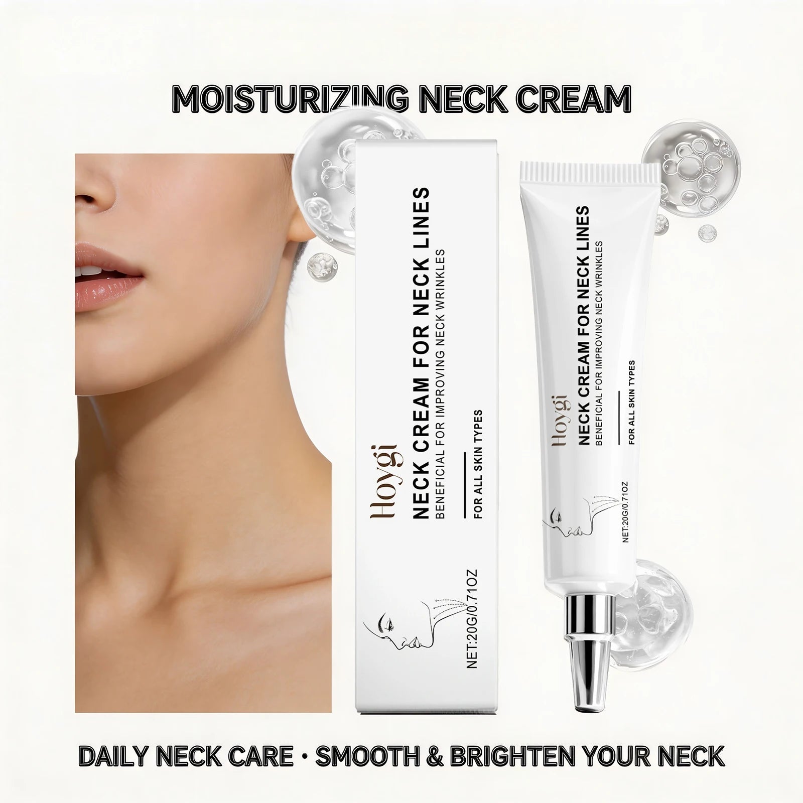 Neck Cream for Neck Lines Firming Lifting Improve Double Chin Restore Skin Youthful Lightening Smoothing Moisturizer Neck Cream Peaceful Pleasures Health and Wellness