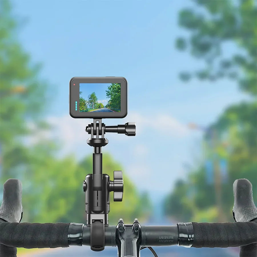 Motorcycle Bicycle Holder 360 Rotating Bicycle Handlebar Stand for Insta 360 X2 X3 X4 Go Pro 12 11 10 Peaceful Pleasures Health and Wellness