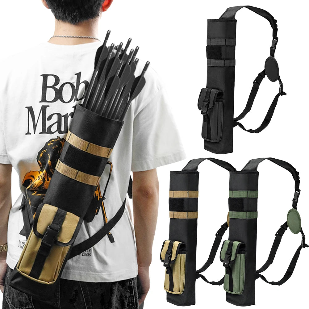 Archery Back Quiver with MOLLE Pocket | Lightweight Arrow Bag