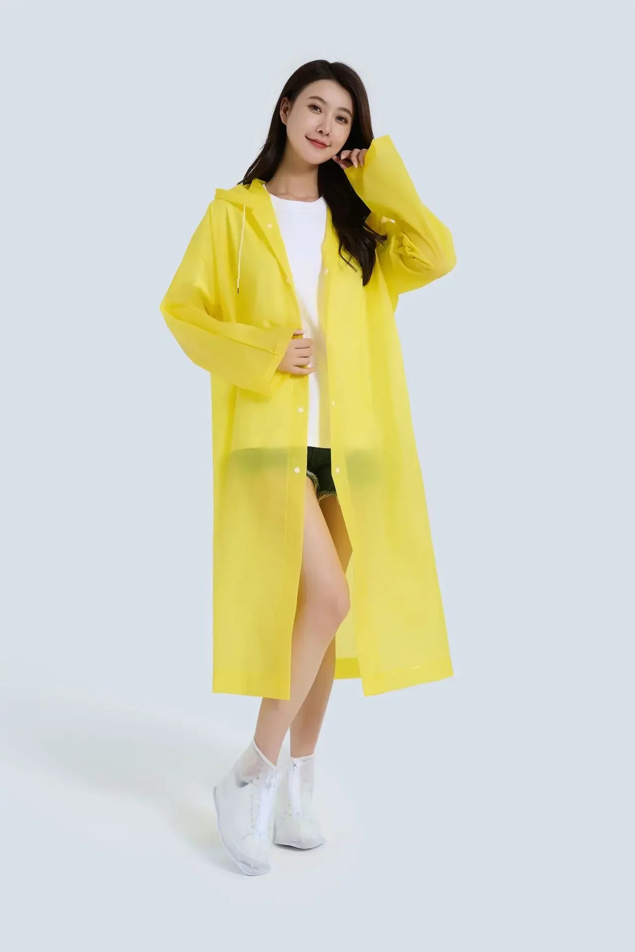 Thickening Portable Raincoat for Hiking Waterproof Transparent Reusable Poncho Outdoor Raincoat Rain Cover for Man & Women Peaceful Pleasures Health and Wellness YELLOW 100g