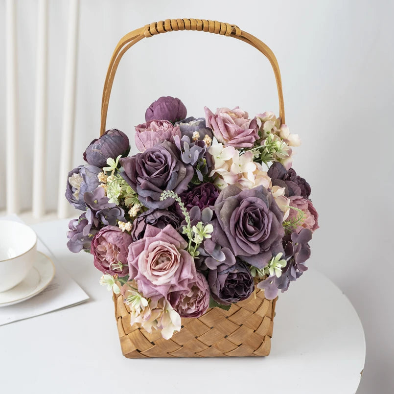 Silk Artificial Rose Peony Bouquet – Wedding & Home Décor