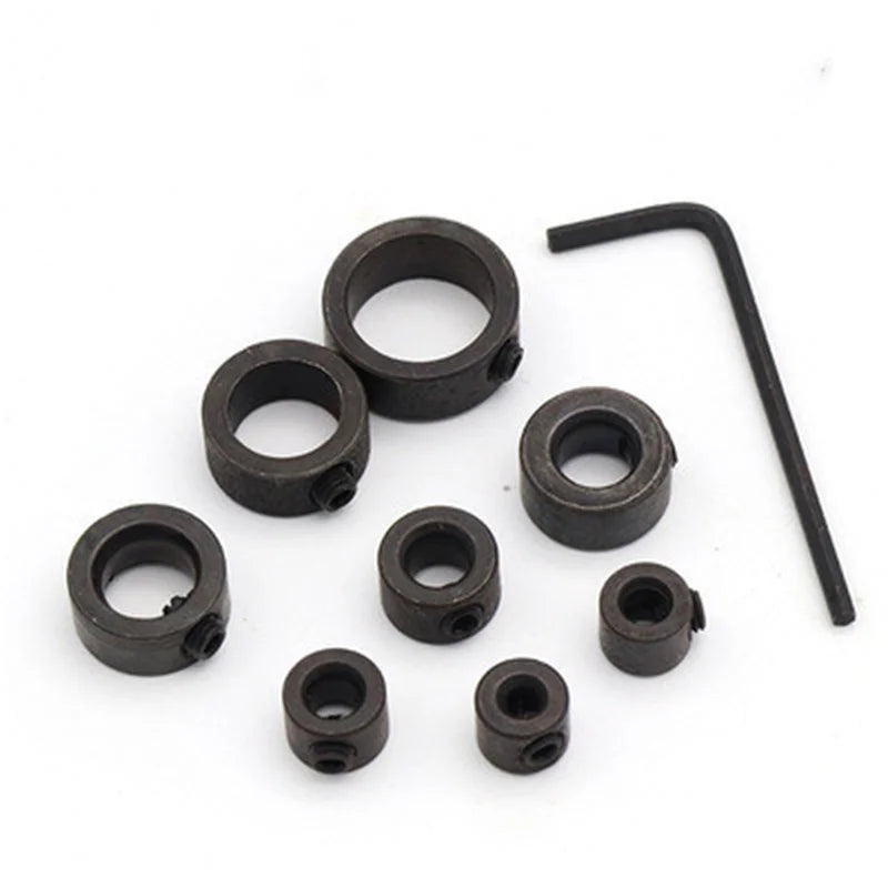 8pcs 3-16mm Woodworking Locator Bit Depth Stop Collars Ring Positioner Wood Drill Steel Bearing Balls Screw Gun Peaceful Pleasures Health and Wellness