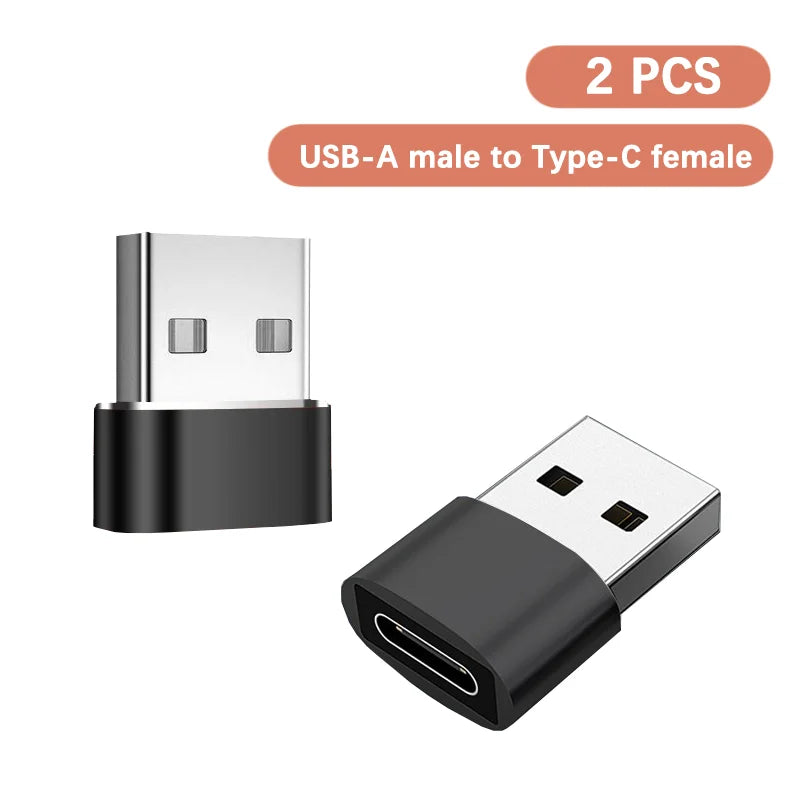 OTG Adapter USB To Type C Adapter USB Male to Type C Female Converter Fast Charging Data Transfer For PC Xiaomi Samsung Peaceful Pleasures Health and Wellness A-2 PCS