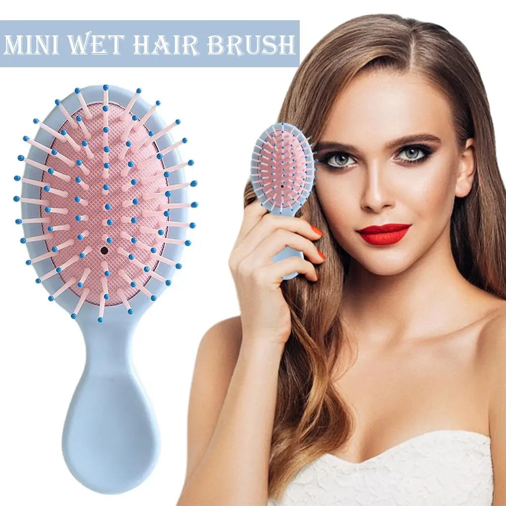 Mini Travel Detangling Hair Brush for Women & Girls – Wet/Dry