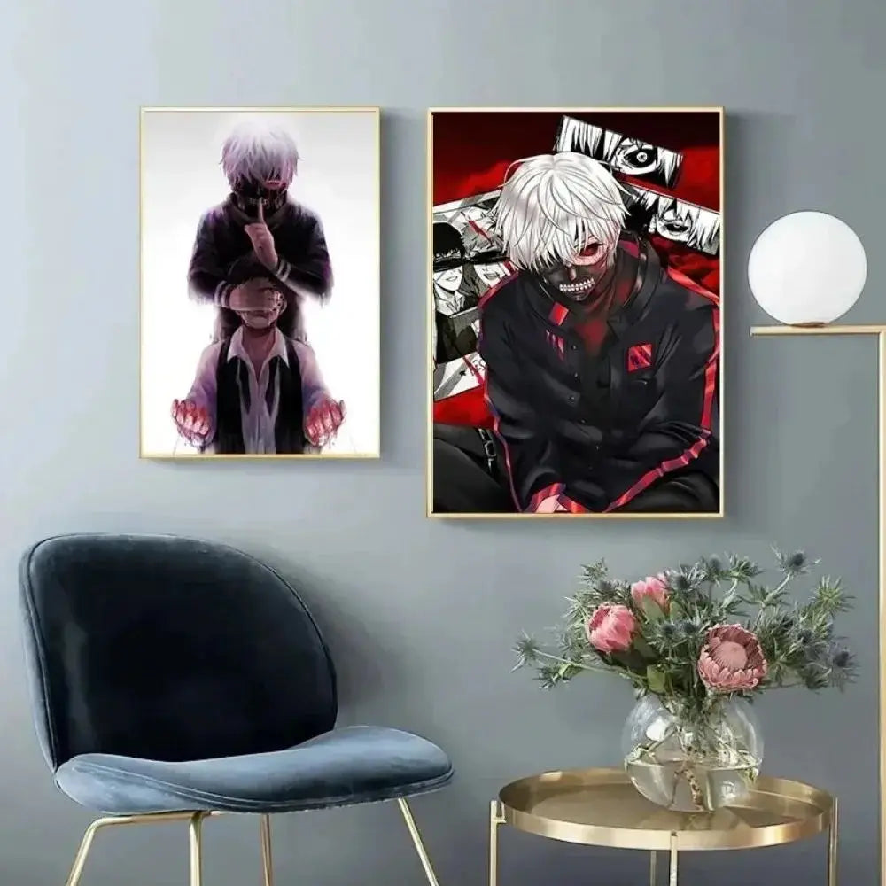 Japanese Anime Tokyo Ghoul Poster Wall Art Canvas Painting Manga Print for Living Room Home Decor Peaceful Pleasures Health and Wellness