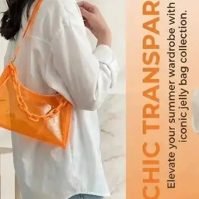 Clear Jelly Shoulder Bag – Transparent PVC Crossbody Purse