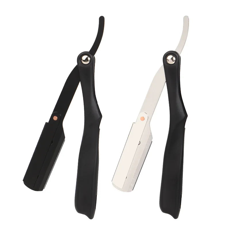 Light Weight Shaving Razor Classic Barber Grooming Tools Plastic Handle Stainless Steel Single Edge Blade Head Straight Razor Peaceful Pleasures Health and Wellness