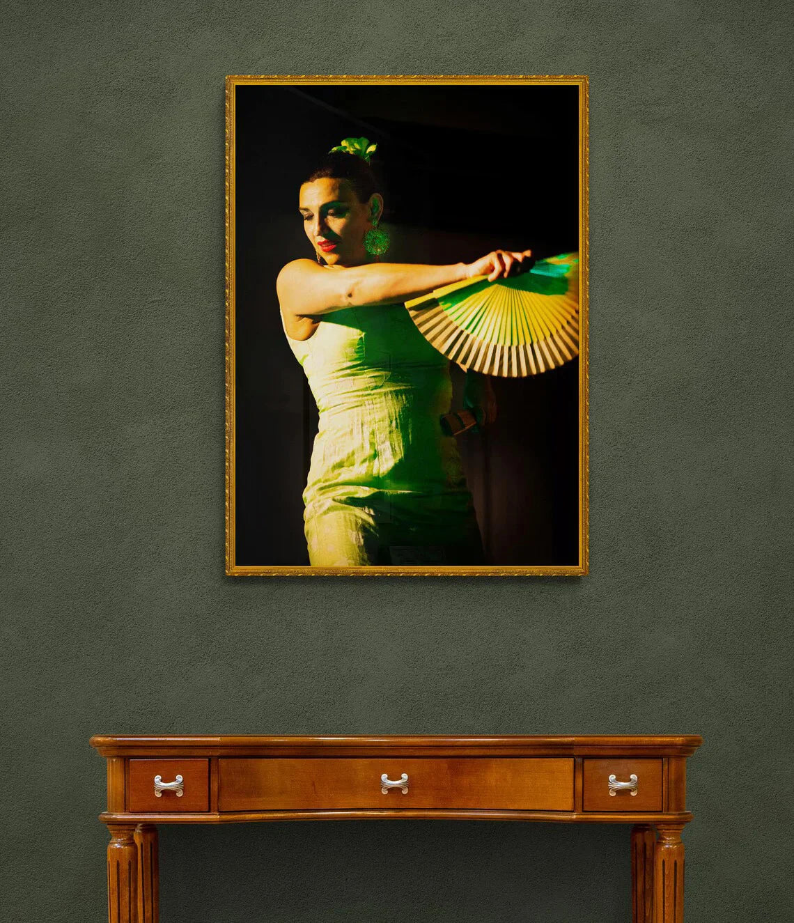 Flamenco Dancer Canvas Wall Art | Red Dress Spanish Gitana