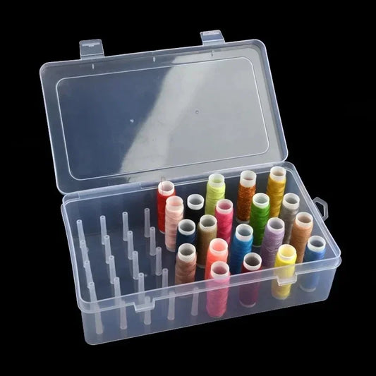 New Sewing Thread Box 42 Pieces Spools Bobbin Carrying Case Container Holder Craft Spool Organizing Case Sewing 24 Spools Peaceful Pleasures Health and Wellness