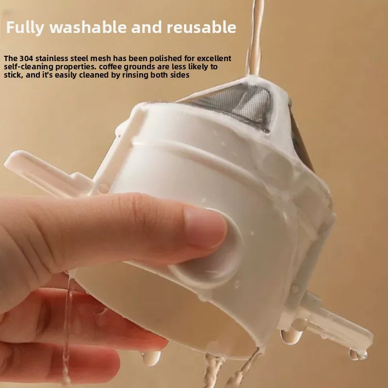 Foldable Portable Coffee Filter Coffee Maker Drip Coffee Tea Holder Reusable Paperless Pour Over Coffee Dripper Funnel brewer Peaceful Pleasures Health and Wellness