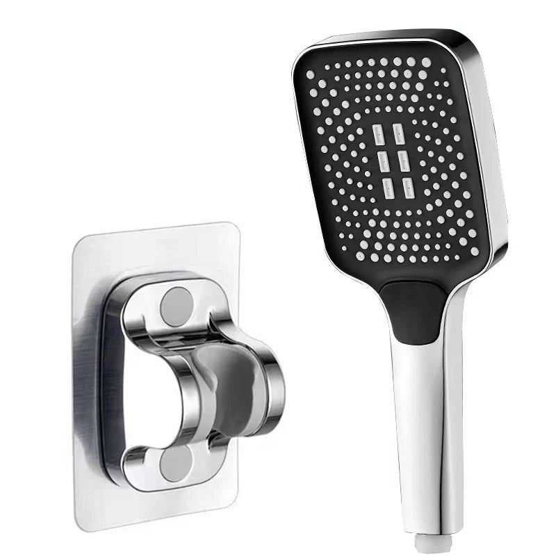 Square High-Pressure Handheld Shower Head – 3 Spray Modes