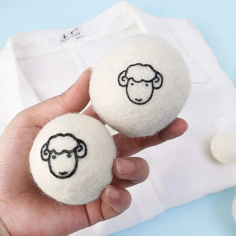 6Pcs XL size Reusable Wool Dryer Balls Clothes Softener Laundry Fleece Dryer Ball Kit Home Clothes Dryer Washing Machine Peaceful Pleasures Health and Wellness