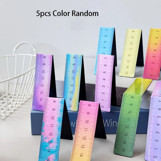Bview Art Foldable Ruler Magnetic Bookmark Creative Page Holder Peaceful Pleasures Health and Wellness 5pcs