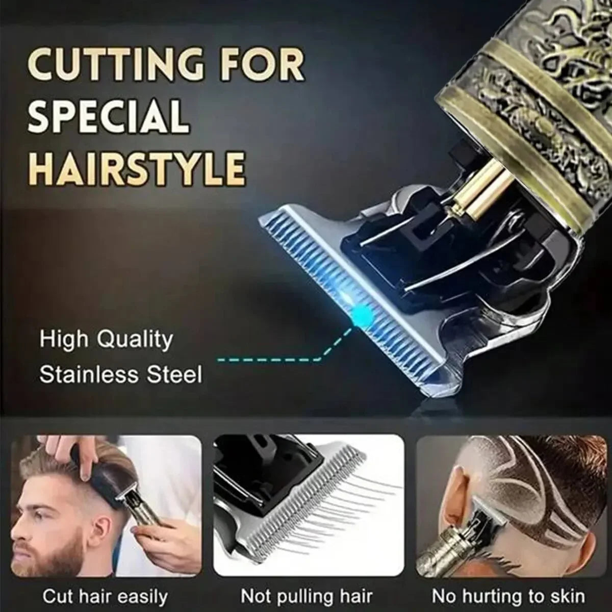 T9 LCD Electric Hair Clipper Oil Shaving Head Electric Pusher Carving Electric Shaver Rechargeble Hair Trimmer for Men Care Peaceful Pleasures Health and Wellness
