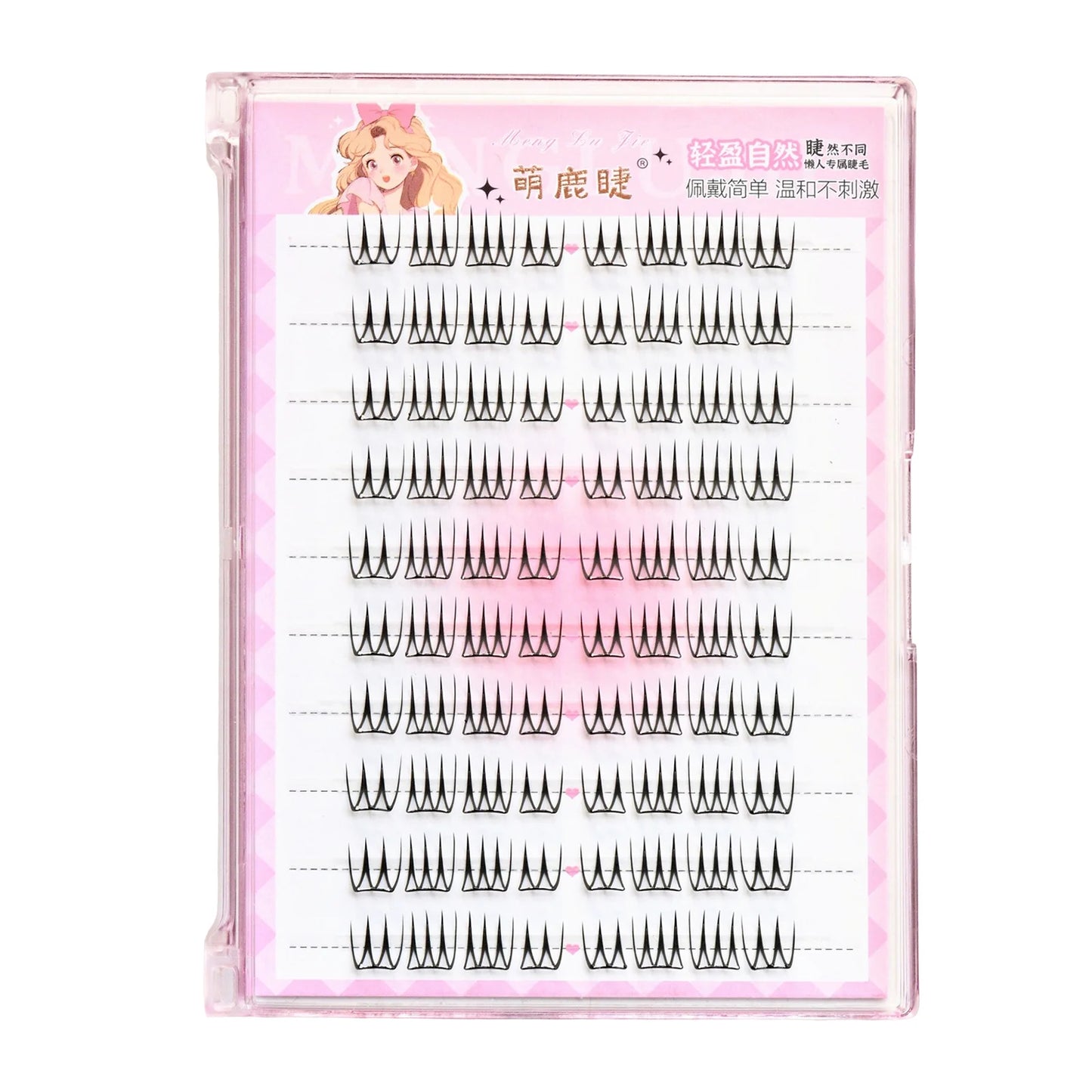 Idol Manga False Eyelashes Korean Style Girl's Group Eyelash Extension U-shaped Natural Enlarge Your Eyes Large Capacity Lashes Peaceful Pleasures Health and Wellness style 7