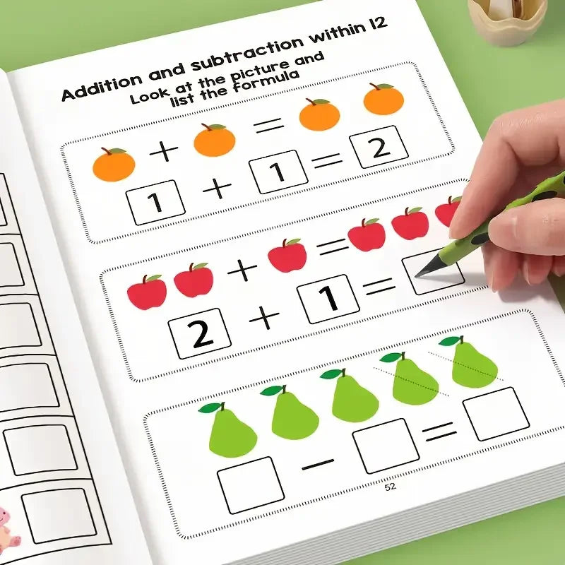64-Page Math Workbook Kindergarten Number Practice Book Tracing