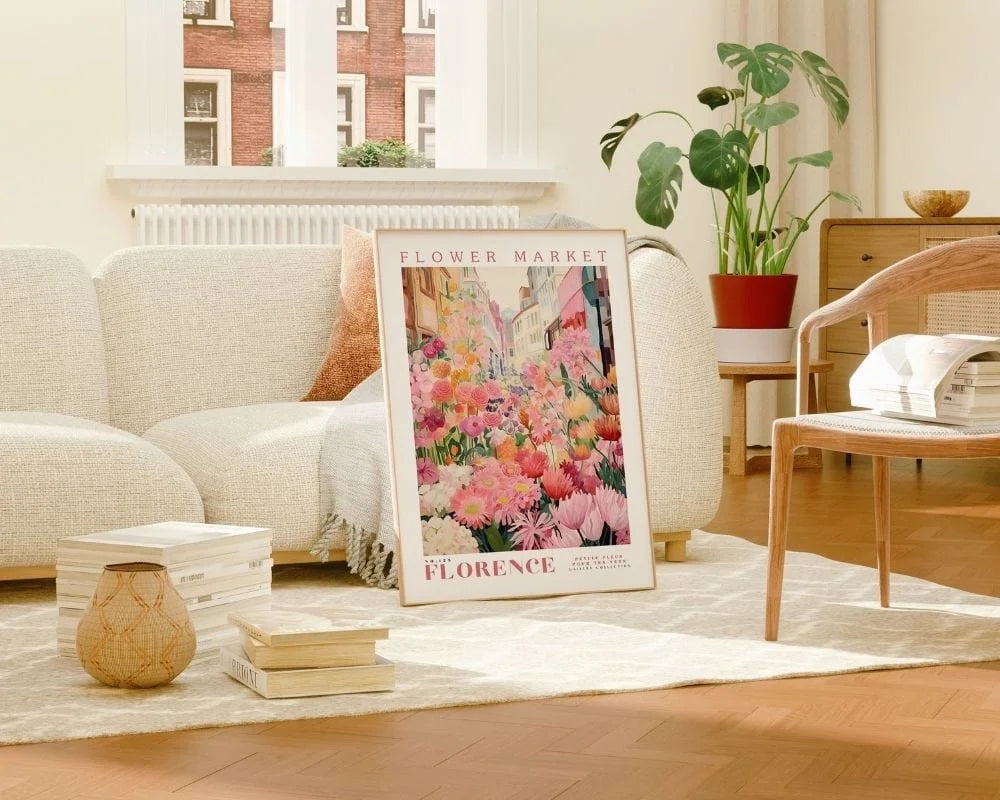 Florence Flower Market Canvas Poster | Botanical Floral Wall Art Canvas Wall Art Poster Peaceful Pleasures Health and Wellness