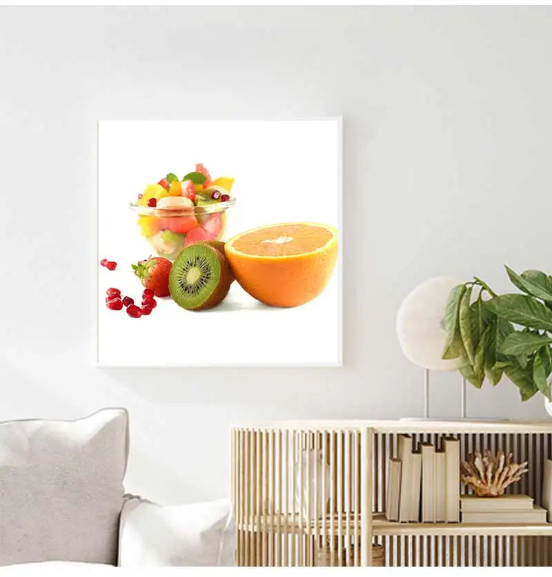 Lemon Bicycle Canvas Wall Art | Nordic Kitchen Bathroom Poster
