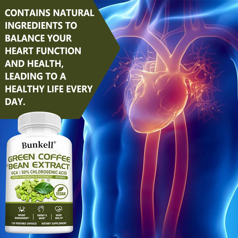 Green Coffee Bean Extract Capsules, Antioxidant, Support Metabolism & Daily Energy, Digestive & Cardiovascular Wellness Peaceful Pleasures Health and Wellness